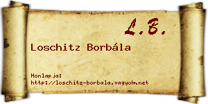 Loschitz Borbála névjegykártya